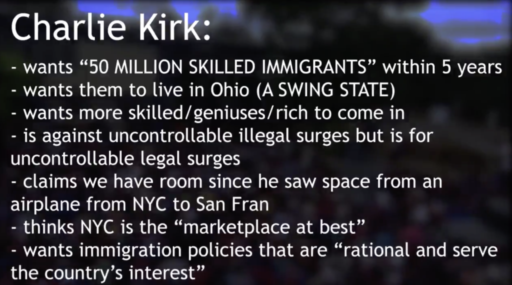 EXPOSED: Charlie Kirk Want’s 50 Million Immigrants in under 10 years