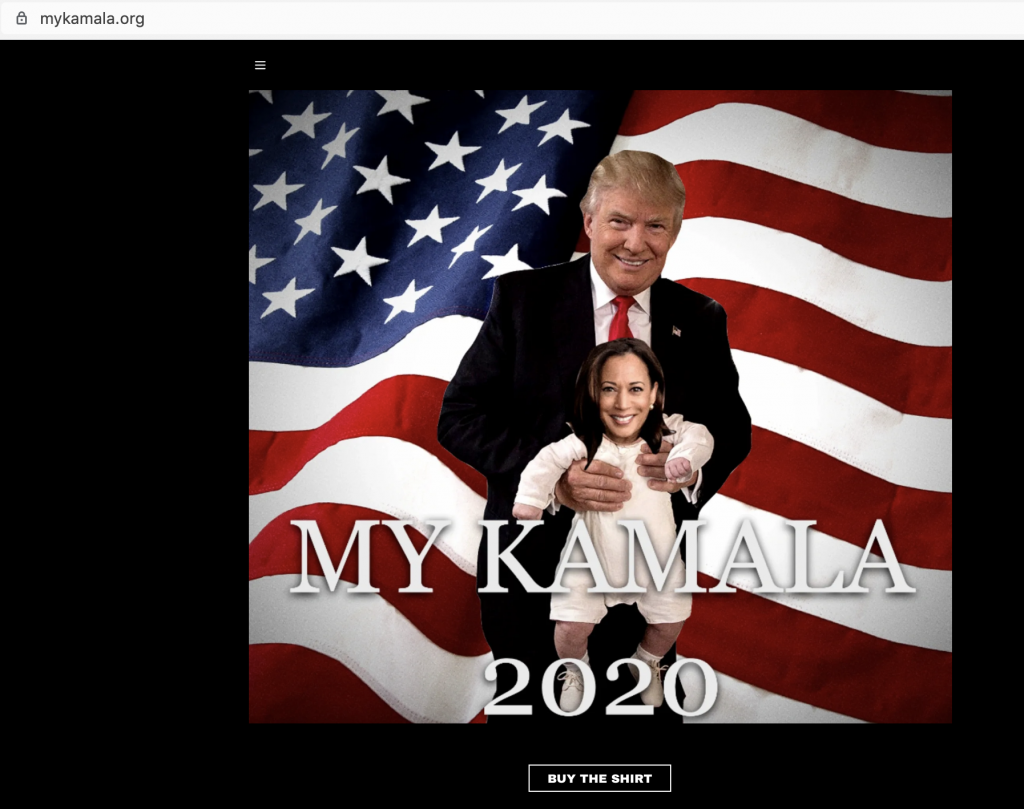 Pro-Trump Trolls Deface Kamala Harris Website — Kamala Promotes Website Selling Pro-Trump T-Shirts