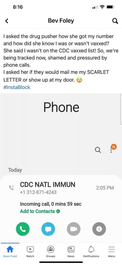 Report: Americans Being “Shamed” Into Getting Vaccinated by CDC Callers