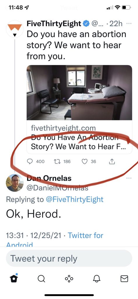 (Jew) Nate Silver Requests Your “Abortion Stories” on Jesus’ Birthday