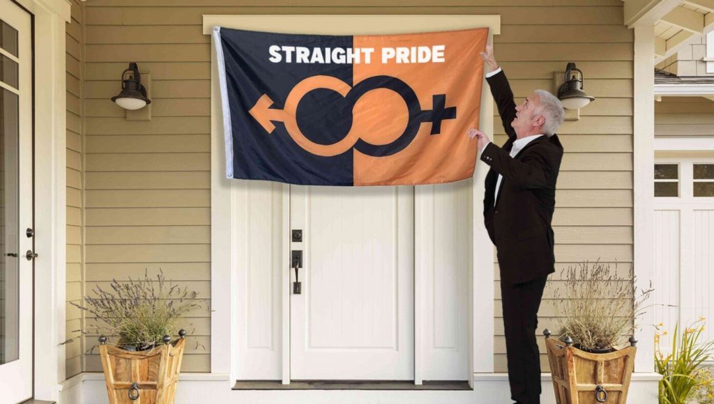 SATIRE – Man Hangs ‘Straight Pride’ Flag On Doorposts So Monkeypox Will Pass Over