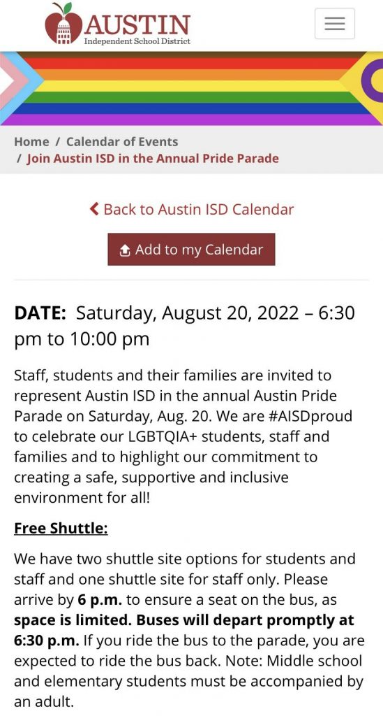 ‘The district also provided a free shuttle service…’