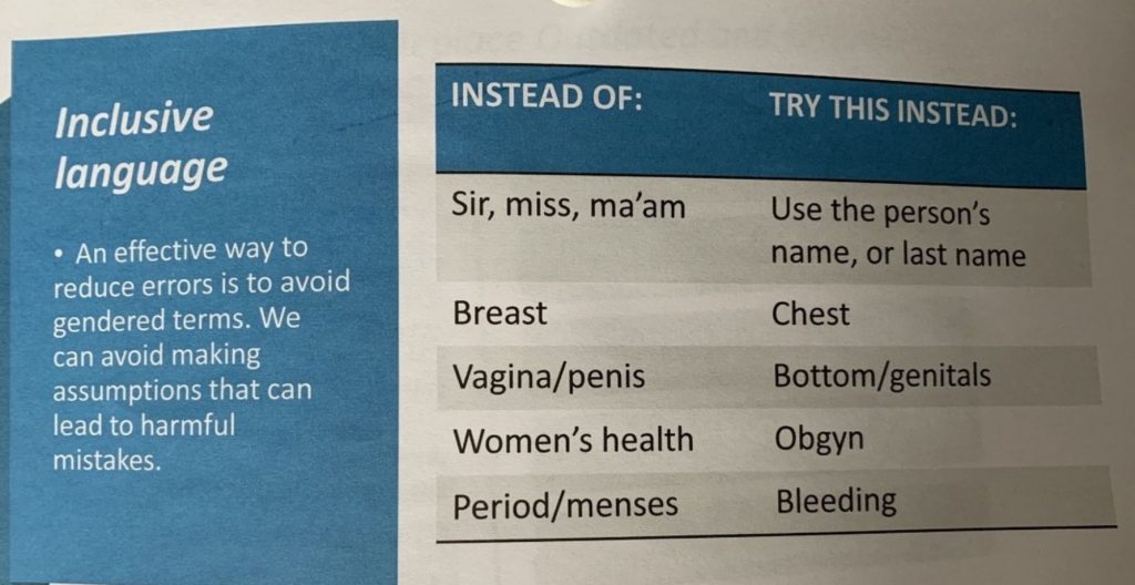 ‘This was part of a sensitivity training for staff…’