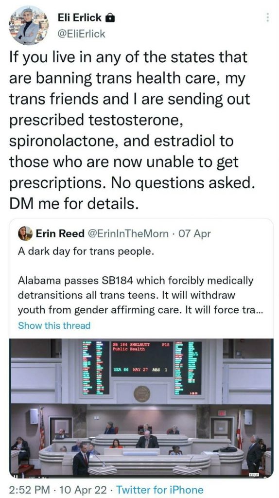 ‘Here is Eli advertising her drug trafficking sche…’