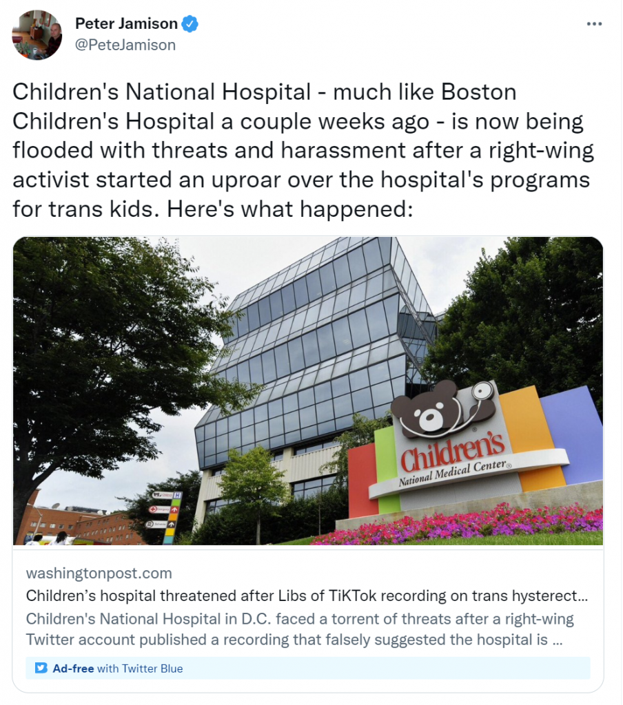 ‘To be clear, WaPo is more upset that some people …’