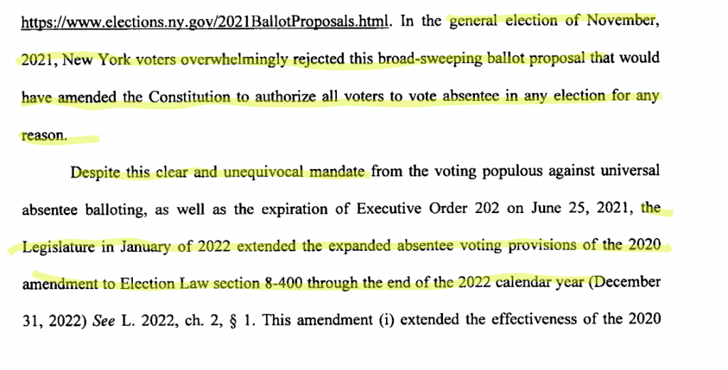 NY Judge Rules “Fear of Covid” Not a Constitutional Reason for Absentee Ballots