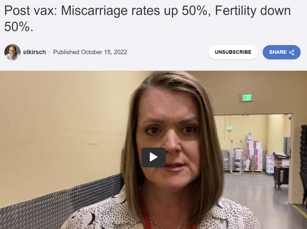 50% increase in miscarriages; 50% decrease in fertility after COVID vax