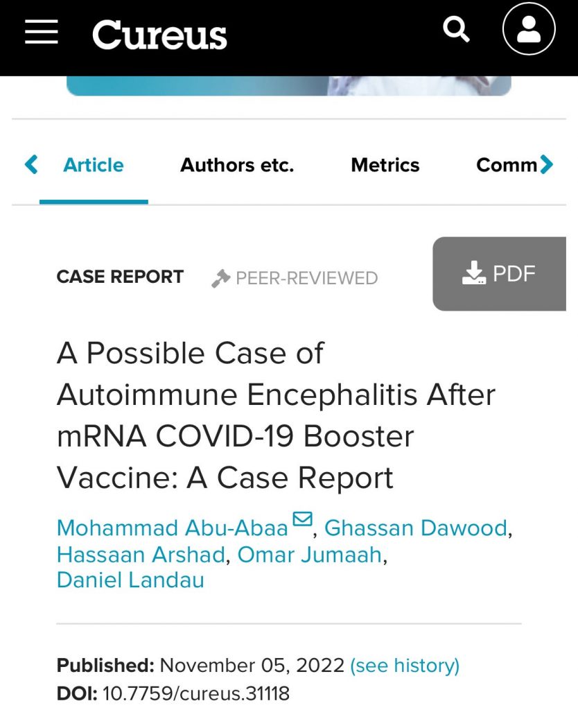 Brain inflammation and the mRNA vaccines