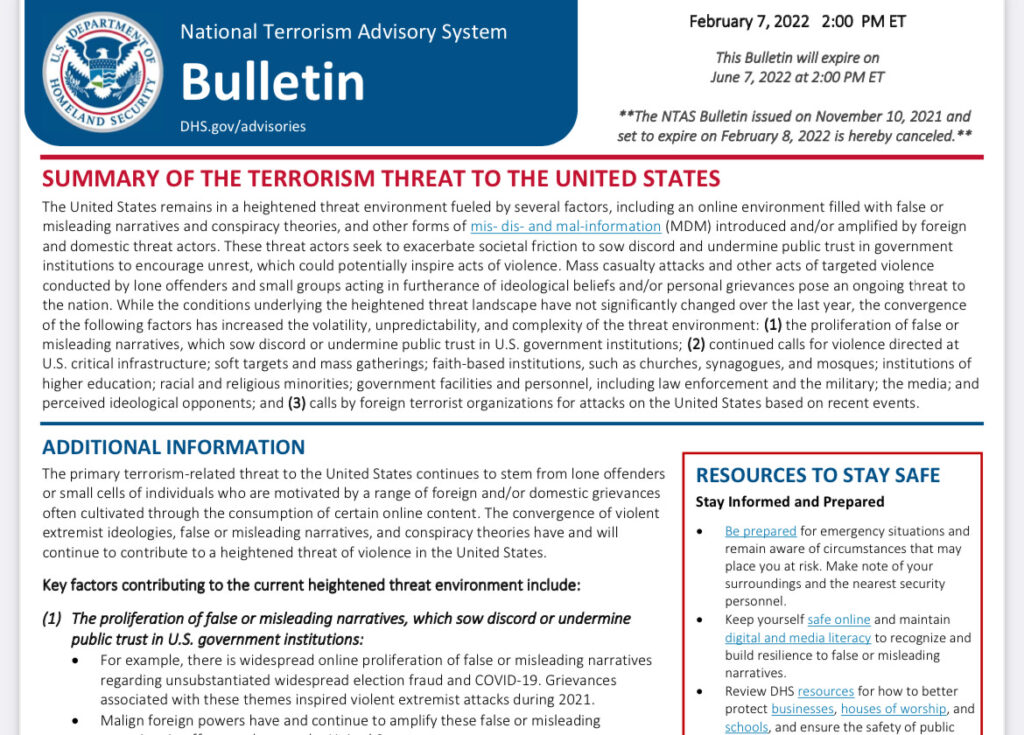 Remember when the Biden administration said I was a “terrorist threat”? True story.