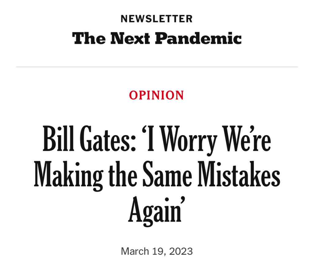 URGENT: Bill Gates, the world’s most dangerous centi-billionaire, proves he has learned NOTHING from the last three years