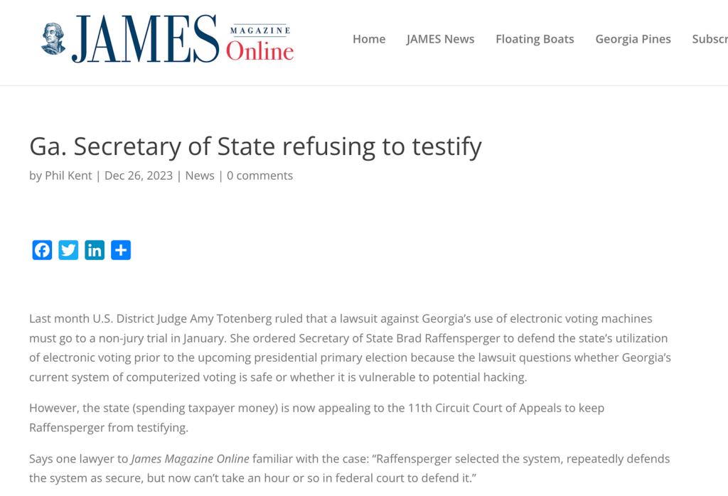 Georgia Election Officials Decline To Defend Voting Machines!