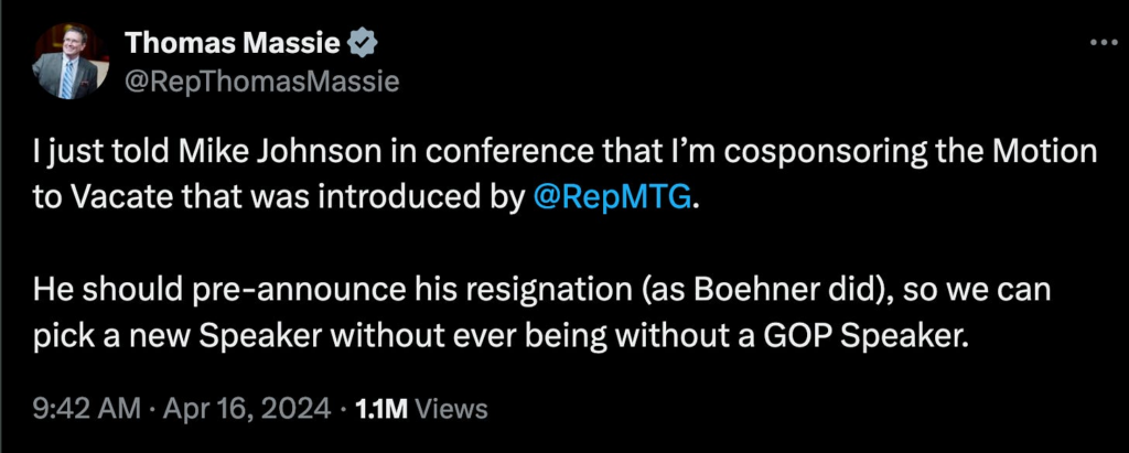 The Removal of Speaker Johnson Heats Up