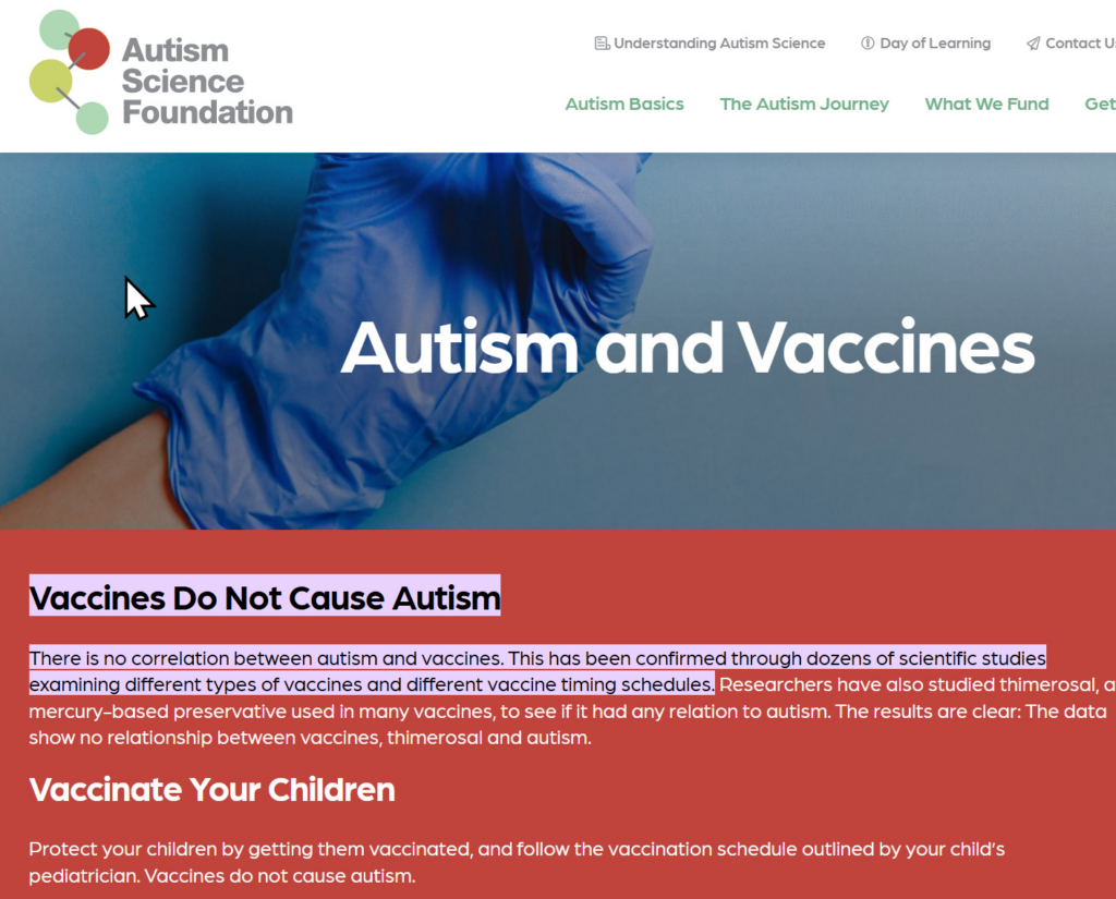 Do vaccines cause autism?