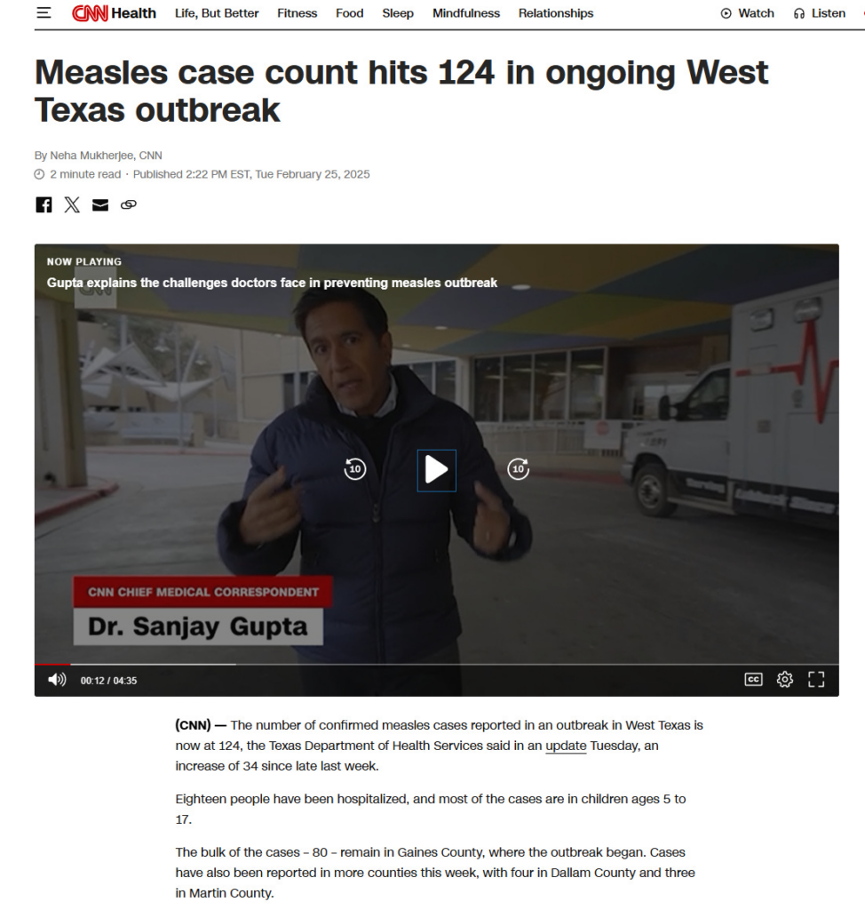 COVID-19 Update, West Texas Measles Outbreak, Loss of Confidence in Vaccines