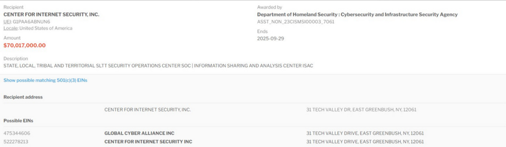 The Center for Internet Security Gets Cut