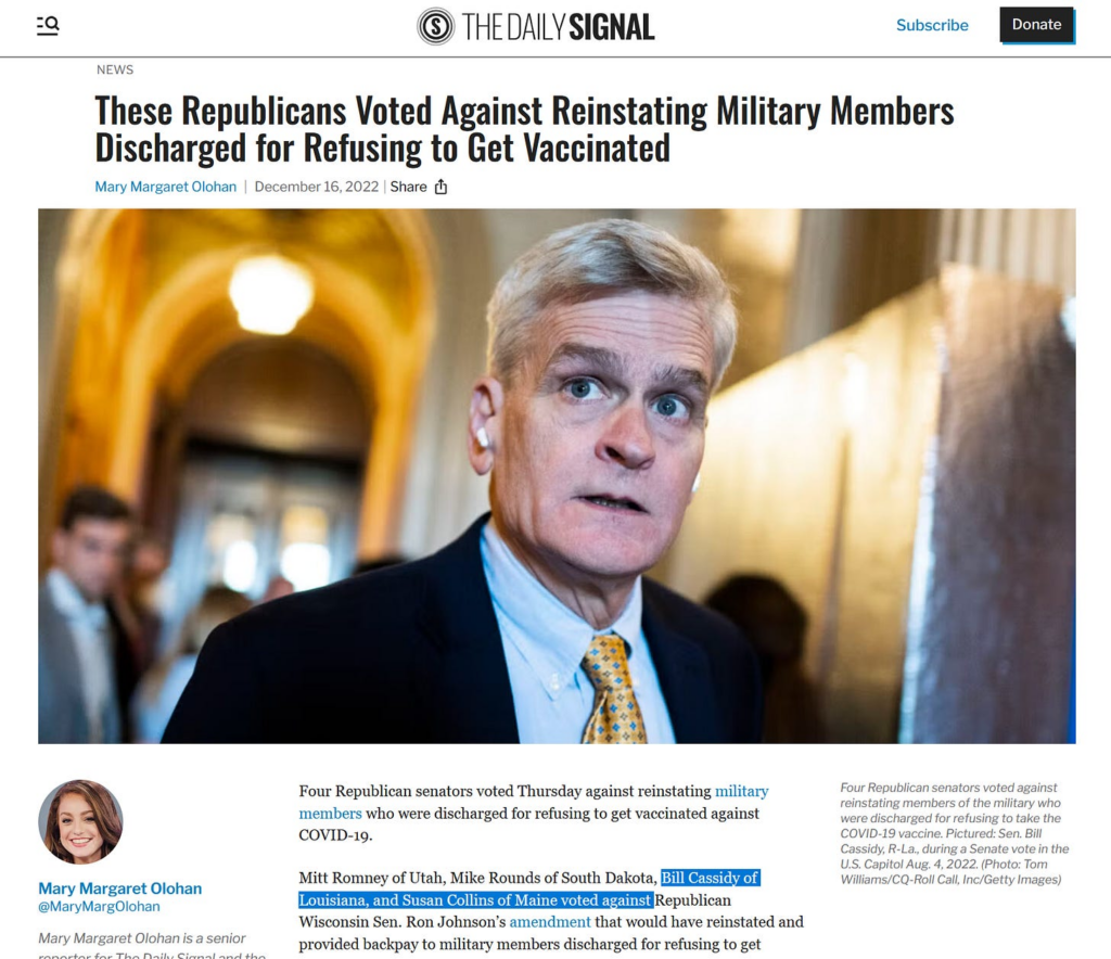 Weldon Demise Indicates Senate Panel Compromised by Vaccine Ideology