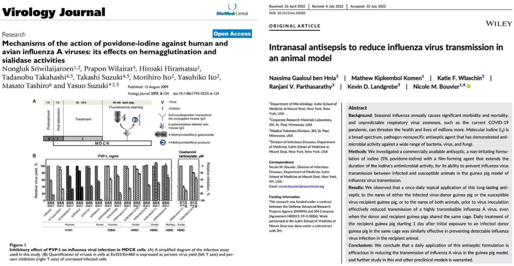 Routine Iodine Vs. Hypertonic Saline Nasal Sprays for H5N1 Prevention in Dairy and Cattle Frontline Workers
