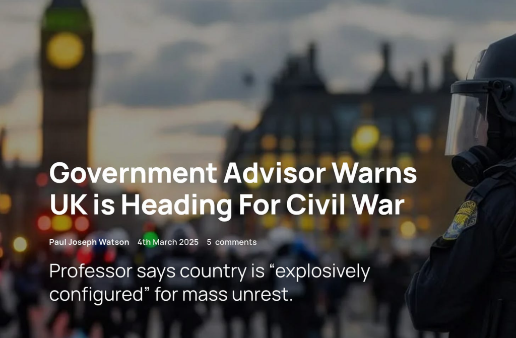 Government Advisor Warns UK Is Heading For Civil War
