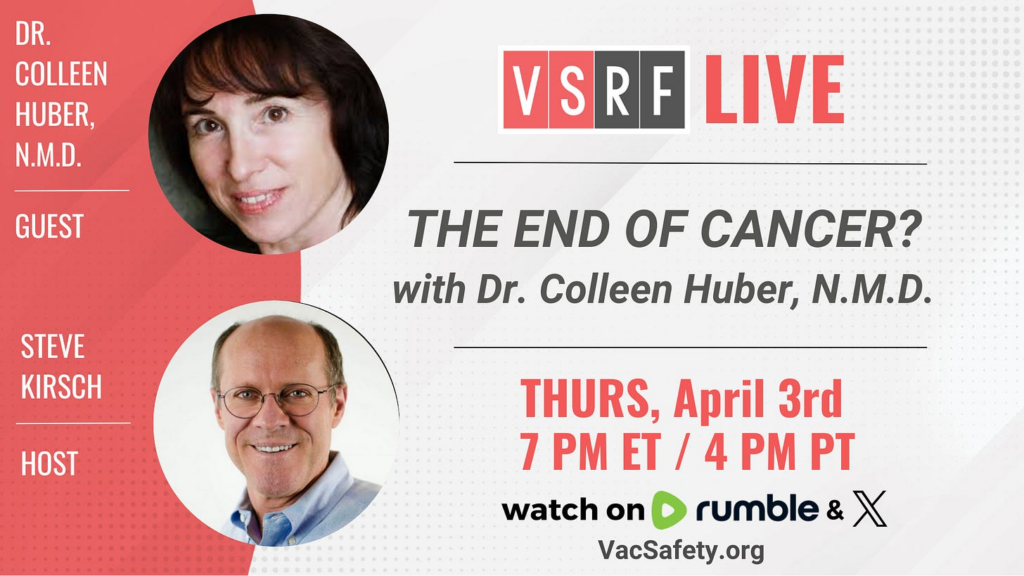 VSRF LIVE TONIGHT: Episode 171 – The End of Cancer with Dr. Colleen Huber