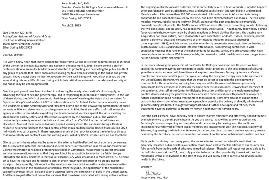 BREAKING – Peter Marks Issues Veiled Threat to America About Man-Made Biological Threats