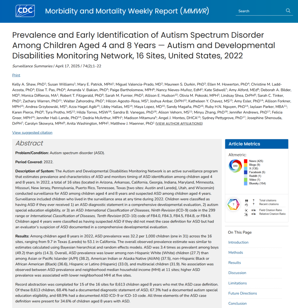 CDC Bombshell Report on Autism Epidemic