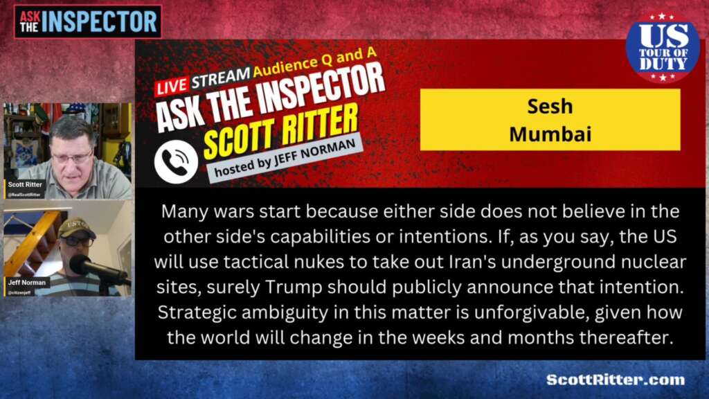 Scott Ritter Says—Don’t Put Words In My Mouth