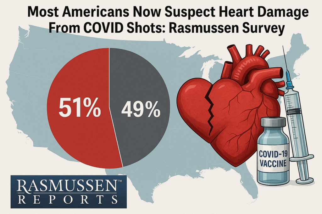 Most Americans Now Suspect Heart Damage From COVID Shots: Rasmussen Survey