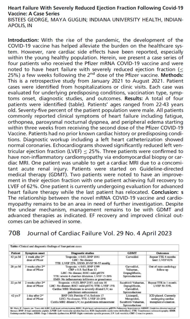 Heart Failure with Severely Reduced Ejection Fraction From COVID-19 Vaccine Myocardial Damage