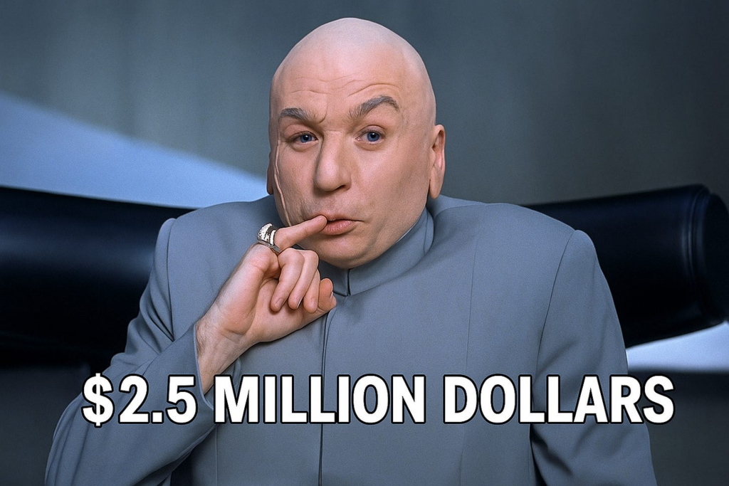 “So how’s your $2.5M bet going?”