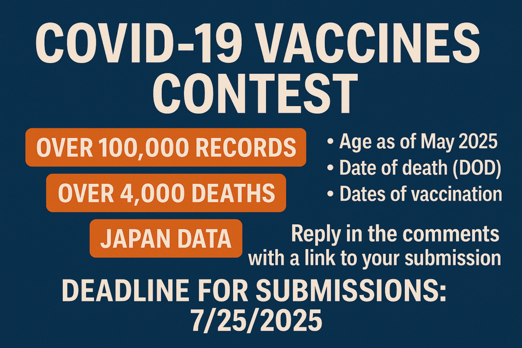 My $2,500 challenge to the world’s epidemiologists: Can you show the COVID vaccine is safe using the Japan record level data?
