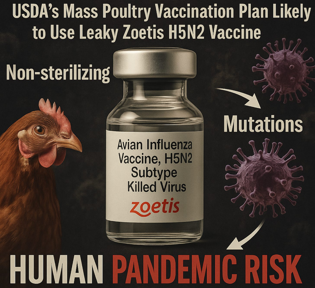 USDA’s Mass H5N1 Poultry Vaccination Plan Likely to Rely on Leaky Zoetis H5N2 Vaccine