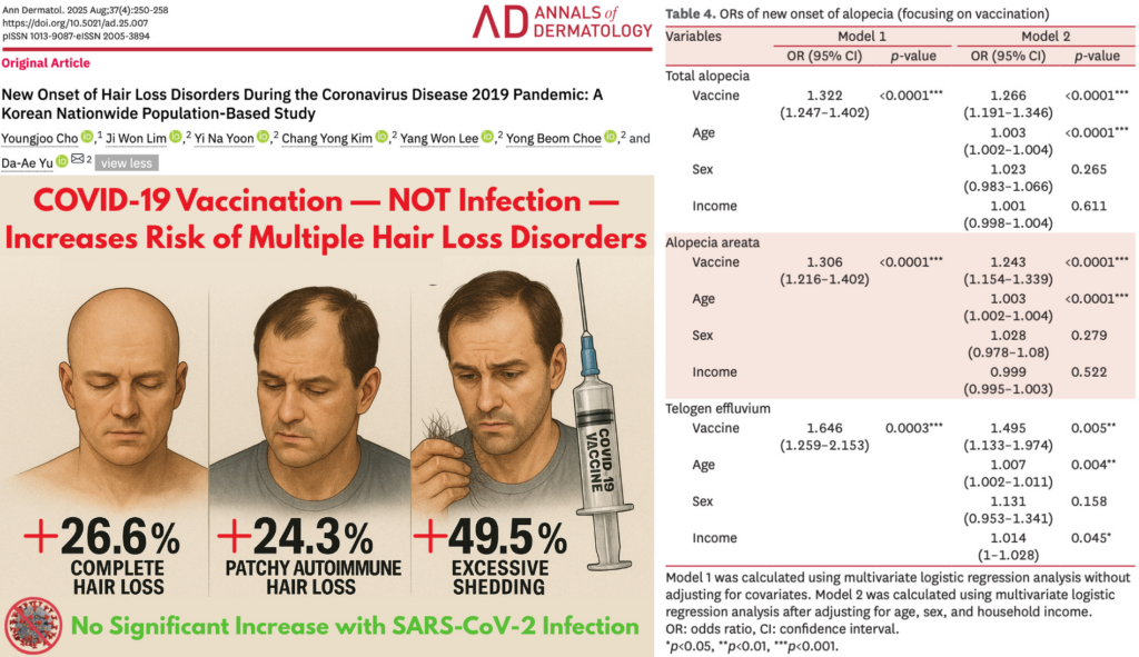 BREAKING: COVID-19 Vaccination — Not Infection — Increases Risk of Multiple Hair Loss Disorders