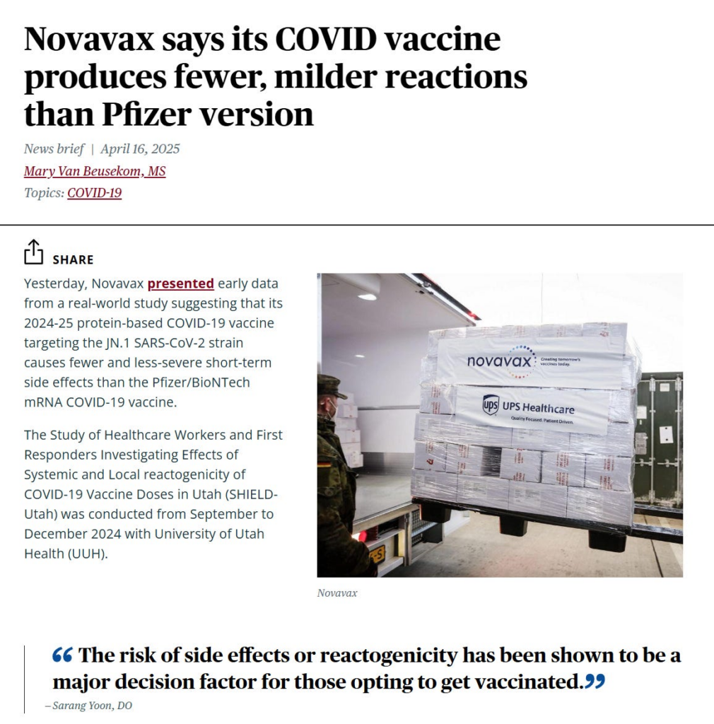 Novavax Produces Fewer, Milder Reactions than Pfizer COVID-19 Vaccine