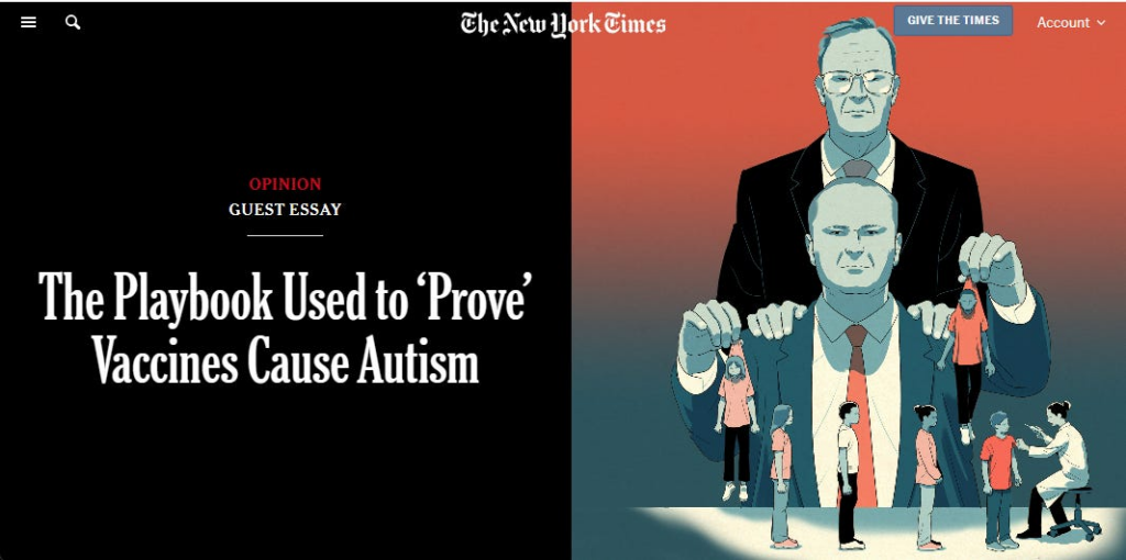 NY Times claims vaccines don’t cause autism. What is your experience?