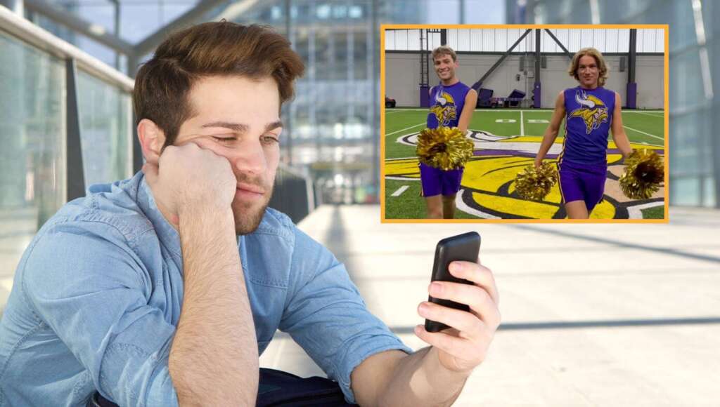 Man Voting For Whichever Political Party Will Get This Video Of The Male Vikings Cheerleaders Off His Social Feed (Satire)