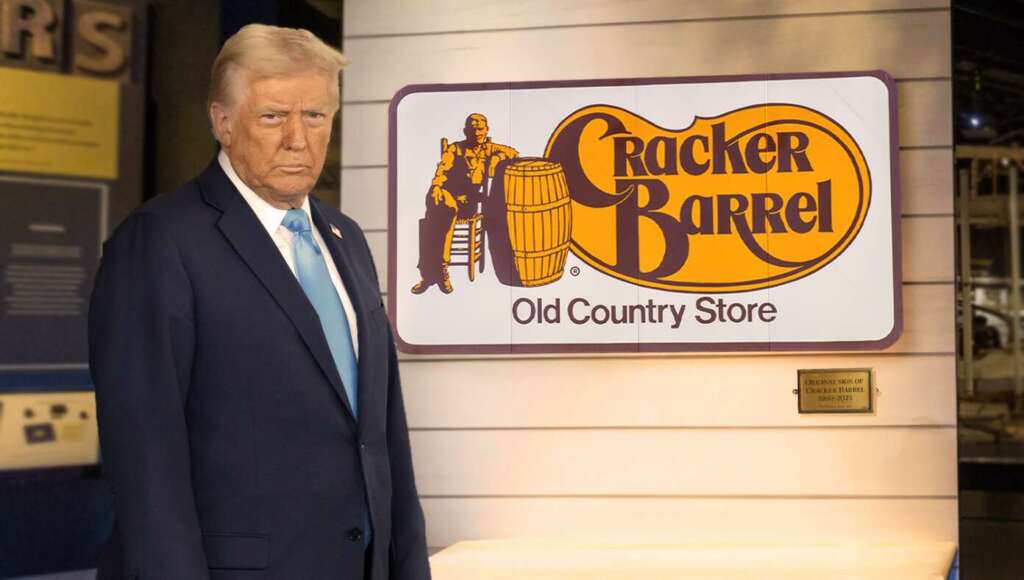 Trump Orders Smithsonian To Display Exhibit Of Old Cracker Barrel Logo (Satire)