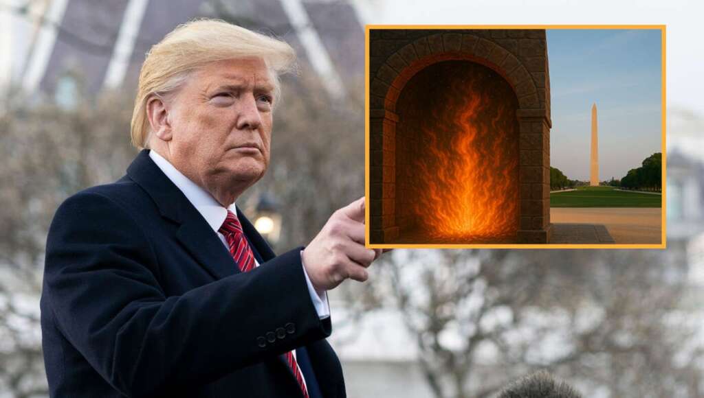 Trump Decrees Anyone Who Does Not Bow Down To The American Flag When The Music Plays Shall Be Tossed Into The Fiery Furnance (Satire)