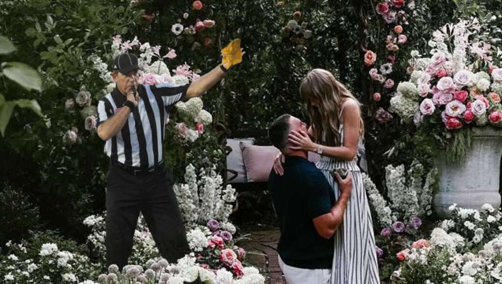Taylor Swift Engagement Overturned As Referee Determines Travis Kelce’s Knee Didn’t Touch The Ground (Satire)