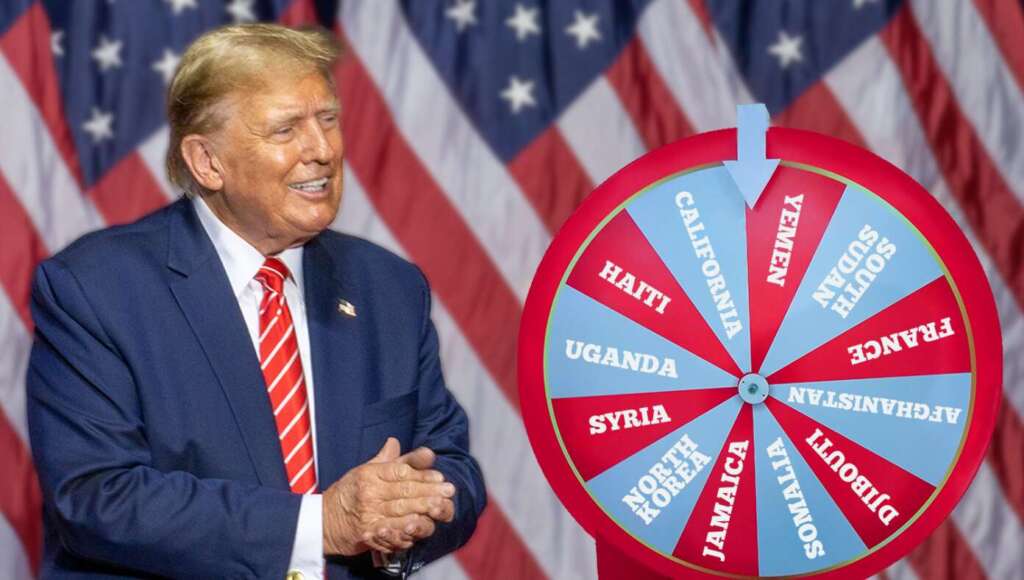 Trump Unveils ‘Wheel Of Random Country You Get Deported To’ (Satire)