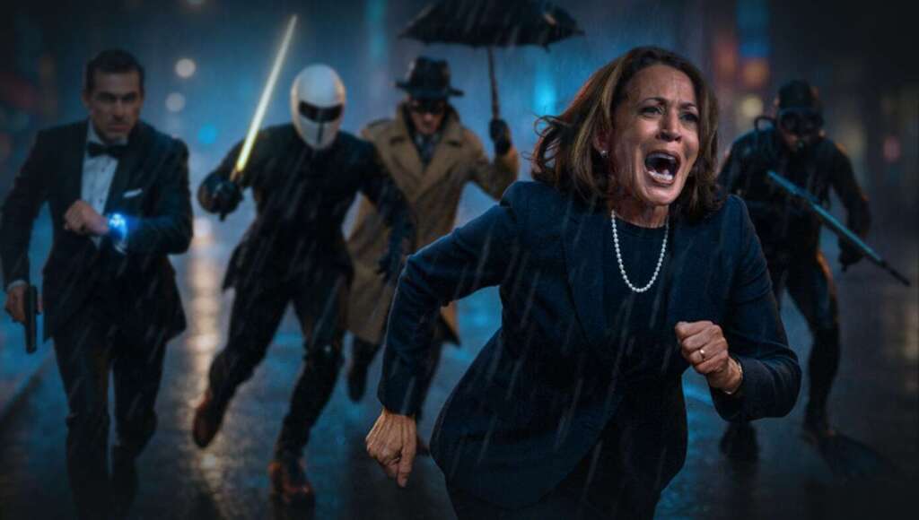 Kamala Harris Last Seen Fleeing Dozens Of International Assassins After Trump Cancels Her Secret Service Protection (Satire)