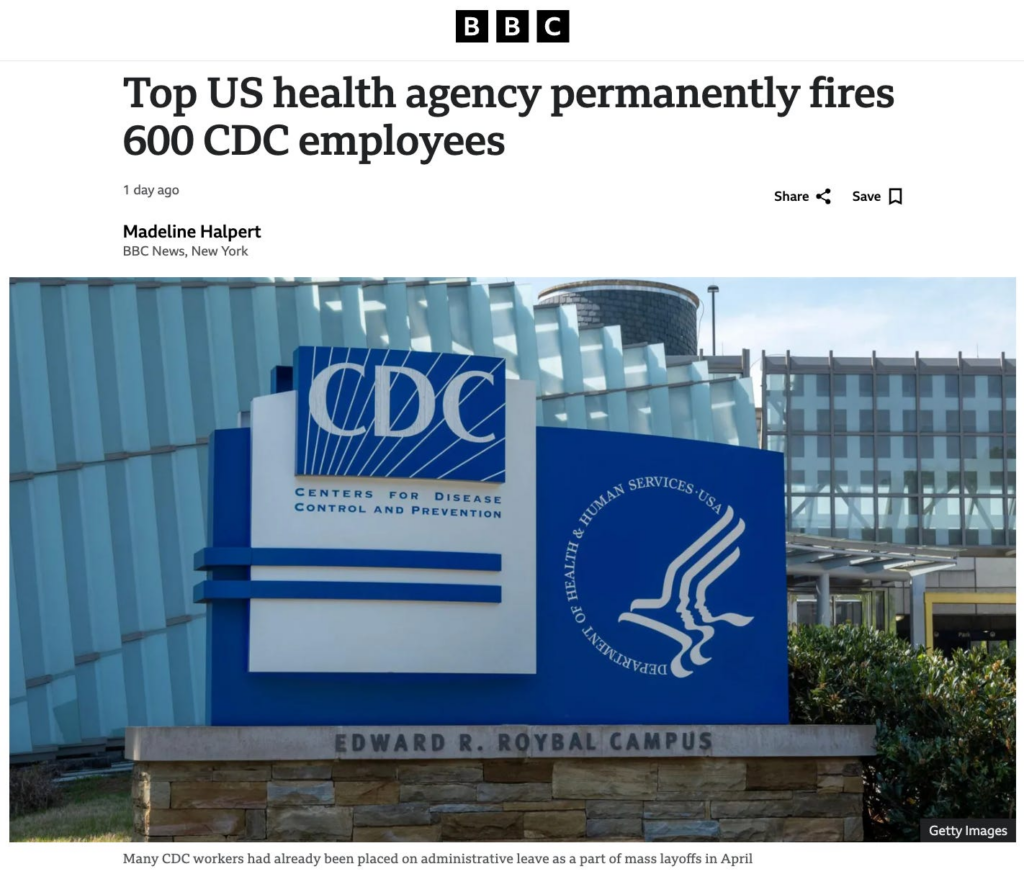 600 CDC Employees Fired as HHS Launches Massive Restructuring