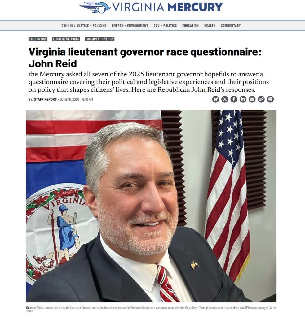 John Reid, Candidate for Lieutenant Governor of Virginia Reacts to VAERS Data