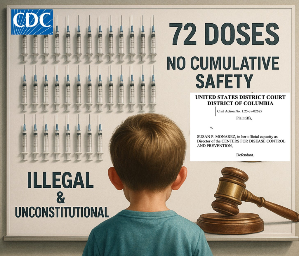 BREAKING: CDC Sued for Pushing Illegal 72-Dose Childhood Vaccine Schedule