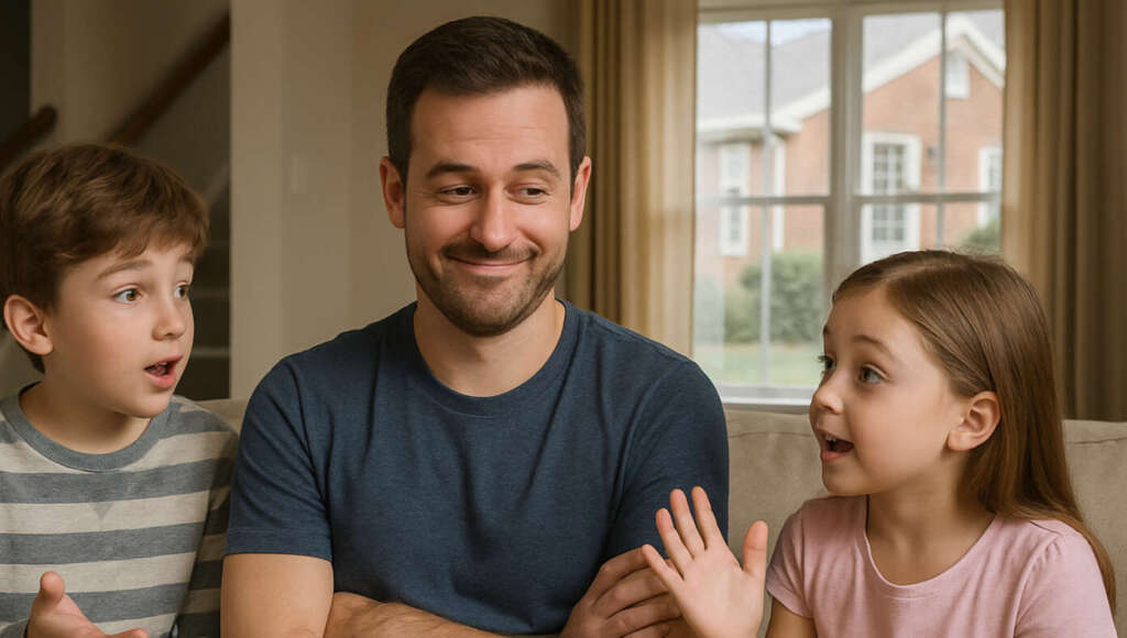 Kids Beg Dad To Please Stop Referring To Them As ‘Fruit Of My Loins’ (Satire)