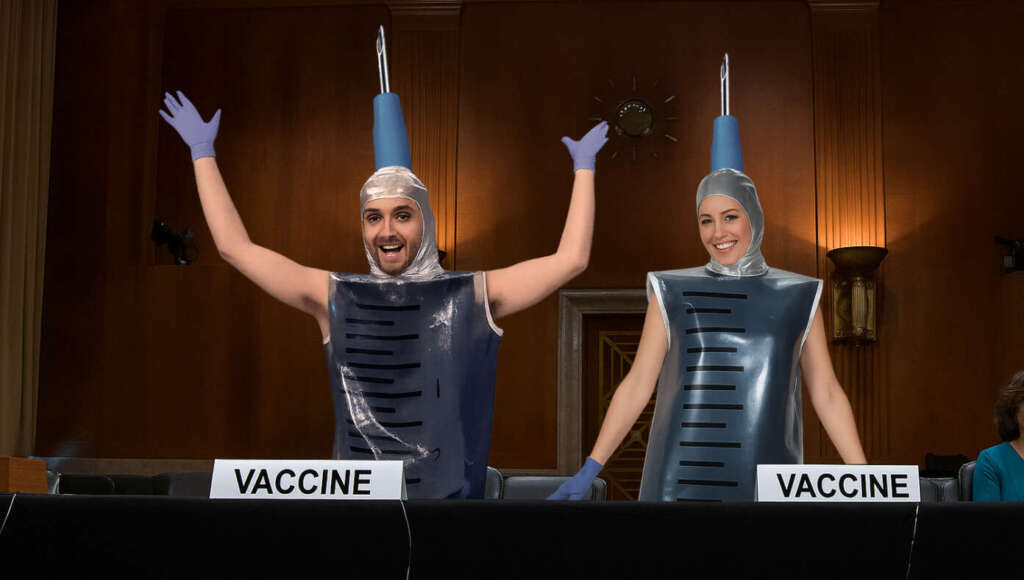 Colbert’s Dancing Vaccines Called To Testify At RFK Jr. Senate Hearing (Satire)