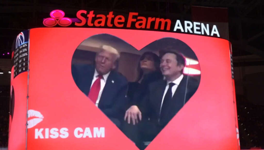Awkward Moment As Trump And Elon Caught On Kiss Cam (Satire)