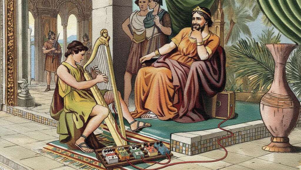 King Saul’s Troubled Spirit Soothed By Sick New Effects Pedal David Got For His Harp (Satire)