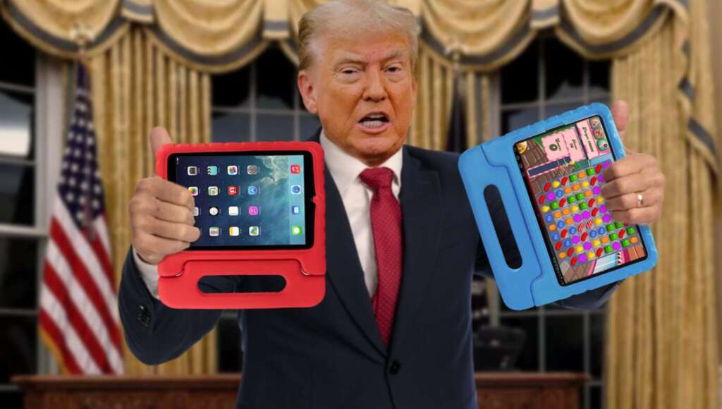 Trump Gives Israel And Palestine Tablets To Play With So They’ll Stop Fighting (Satire)