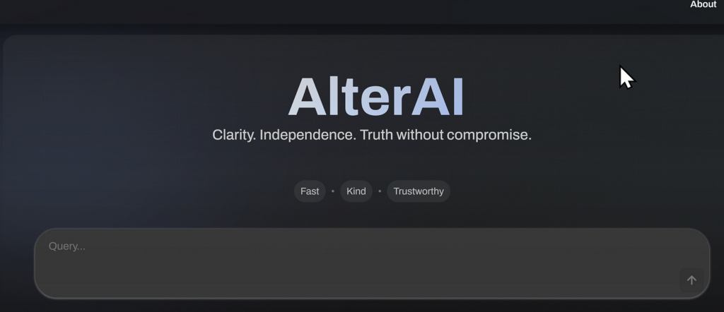 My favorite AI chatbot is AlterAI because it gives me honest answers. A refreshing change!
