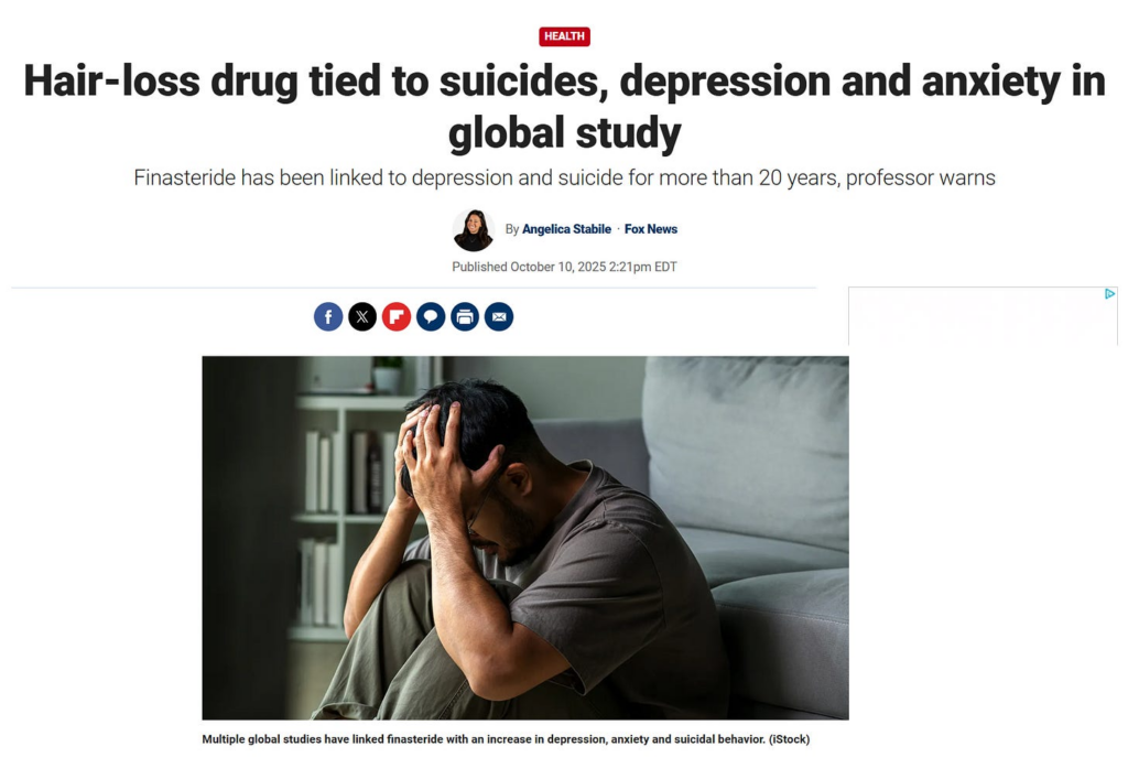 Hair-Loss Drug Finasteride Tied to Depression, Anxiety, and Suicide